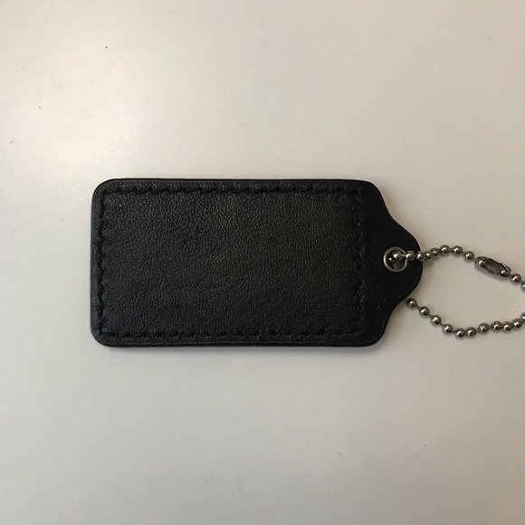 Coach Large Leather Hang Tag, Black / Silver - Picture 5 of 8